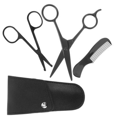 Didiseaon Mustache Trimming Scissors Storage Pouch for or with Precise Trimming Comb and Stainless Steel Beard Shears Kit Anti-Rust Use at Barber Shops Home DIY