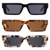 JM Oversized Reading Glasses for Women Men with Spring Hinge, Fashion Square Blue Light Blocking Computer Readers 3 Pack 2.5 (Fully Magnified Reading Sunglasses Black + Brown + Grayish White) view 1