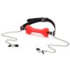 Adjustable Silicone Dog Bone Mouth Training Props (Red, Mouthpiece+Clip) view 1