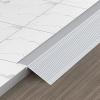 10cm Wide Floor Transition Strip Extra Wide Carpet to Wood Threshold Door Bar Cuttable Entry Ramp for Home Walkers Silver Long 140cm