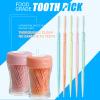 200pcs Double-Head Toothpick,Disposable Plastic Multicolor Dental Pick Braces Cleaner Brush Oral Care Toothpicks view 2
