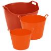 M1SS Combo of 3 Sizes 26L, 40L, 75L Orange Flexi Tub Robust Versatile Multipurpose Large Flexi Tub Garden Home Flexible Plastic Storage Container Bucket Flex Tub- MADE IN UK view 1