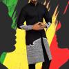 Foweknow Men's Africa Suit Ethnic Dashiki Sets African Clothing Long Sleeve Print Dashiki Shirt and Trousers Outfit Traditional 2-Piece Set Middle East Saudi Style Clothing, black, M view 2