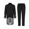 Foweknow Men's Africa Suit Ethnic Dashiki Sets African Clothing Long Sleeve Print Dashiki Shirt and Trousers Outfit Traditional 2-Piece Set Middle East Saudi Style Clothing, black, M view 4