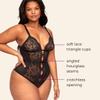 Adore Me Women's Rosie Crotchless Bodysuit Lingerie, Available in XS-4X, Black, 4X view 2