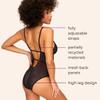 Adore Me Women's Rosie Crotchless Bodysuit Lingerie, Available in XS-4X, Black, 4X view 4