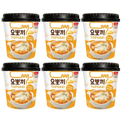 Young Poong Tteokbokki Cup - Traditional Korean Topokki, Instant Rice Cake Stick Snack, Quick & Easy Meal, Authentic Korean Ddukbokgi (Pack 12, Cheese 120g)