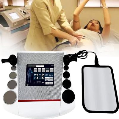 448Khz Tecar Physical Therapy Machine Portable Body Rehabilitation Diathermy Physical Therapy Capacitive & Resistive Energy Transfer Deep Heating Machine with 8 Massage Heads
