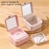 SQOYEI Portable Denture Cups for Soaking Dentures Drain Basket Cleaning Brush, Denture Bath Case Hotel Retainer Bath Universal Leak Proof(Pink) view 2