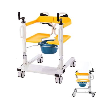 IUBGFTO Patient Lift Wheelchair,Transfer Chair Patient Lift for Home,Portable Transport Chair with Potty and Cushion,Patient Transfer Lift with 180 Split Seat