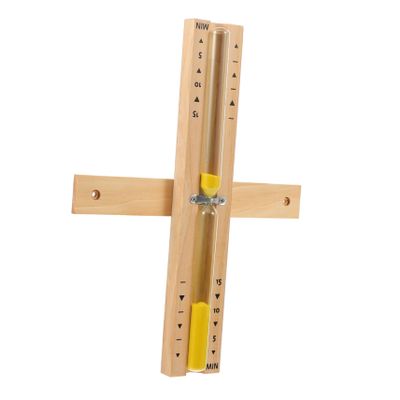 ABOOFAN Sauna Sand Timer 15 Minutes Wall-mounted Wooden Hourglass Timer for Bathroom and Sauna Room Use Yellow Sand