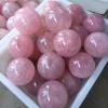 NHDVDVAV Natural Pink Rose Quartz Crystal Spheres Magic Healing Ball Ornament with Wood Stand for Meditation, Scrying,Decoration,Feng Shui Stone,8~8.5cm view 2