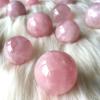 NHDVDVAV Natural Pink Rose Quartz Crystal Spheres Magic Healing Ball Ornament with Wood Stand for Meditation, Scrying,Decoration,Feng Shui Stone,8~8.5cm view 4