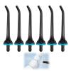 6-Pack Flosser Replacement Tips for Hangsun, Nicwell, COSLUS, Mospro, Zerhunt, Oral Irrigator Jet Tips, Black ABS Jet Tips with Leak-Proof Rubber Sealing, Ideal for Dental Care & Gum Health view 1
