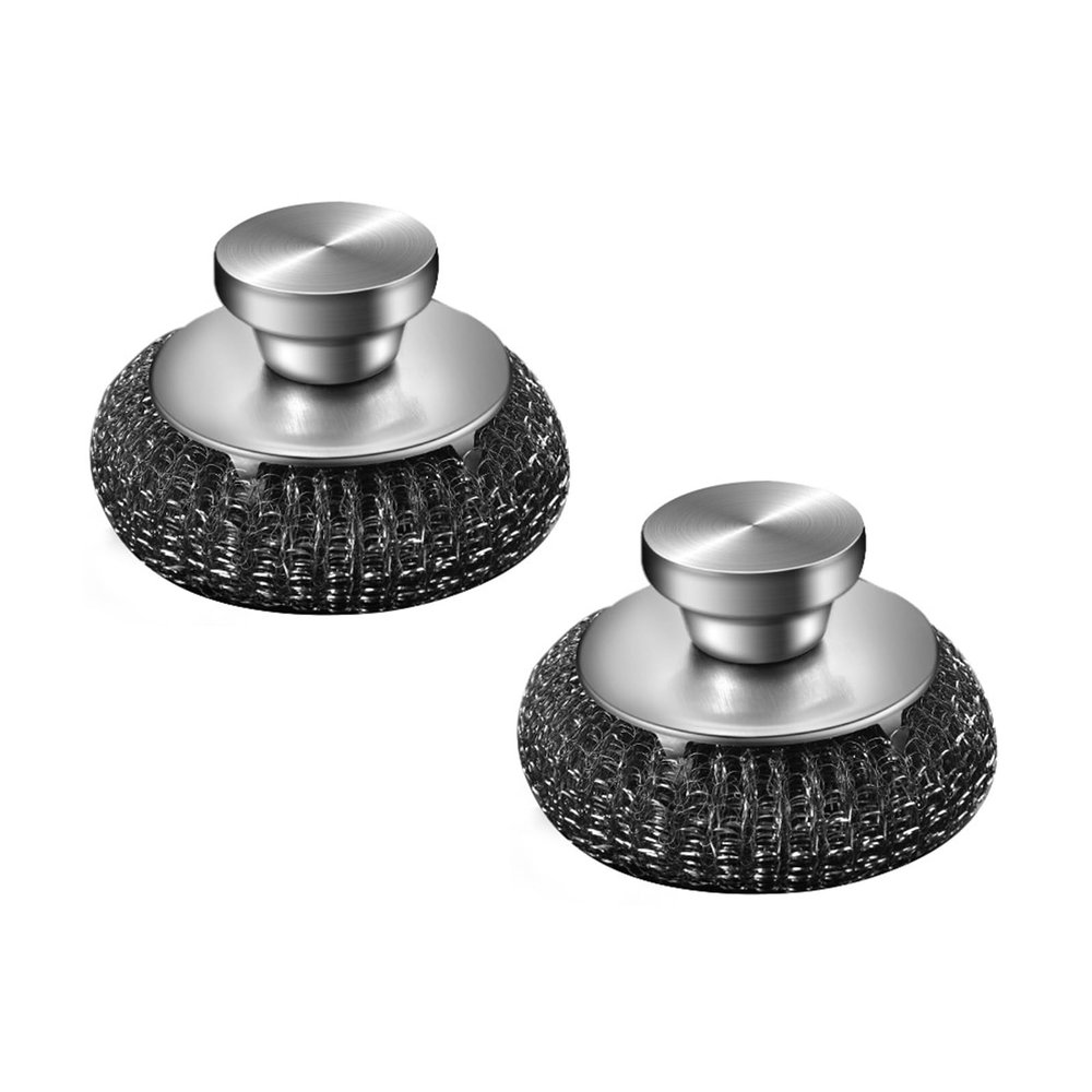 7 Pieces Cast Iron Cleaner Set Include Stainless Steel Chainmail Scrubber with Bamboo Dish Scrub Brush Hot Handle Holder 2 Pan Grill Scrapers Kitchen Towel Wall Hook 4