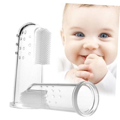 Healeved 2pcs Finger Toothbrush Oral Massager Boy Girl Teething Brush for Teeth Cleaning for Oral Care Routine