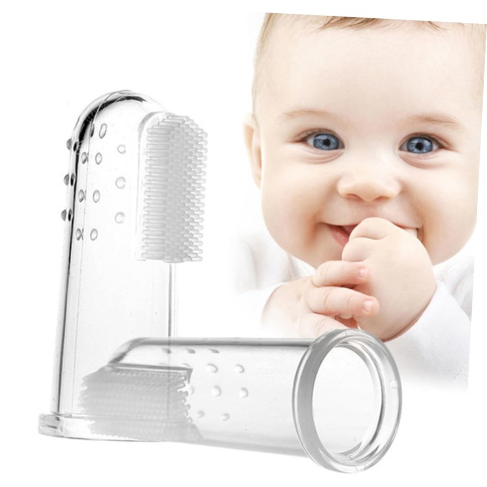 Healeved 2pcs Finger Toothbrush Oral Massager Boy Girl Teething Brush for Teeth Cleaning for Oral Care Routine