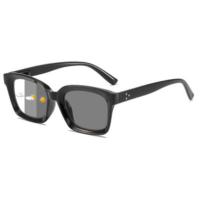 Lanomi Fashion Rectangle Blue Light Blocking Glasses with Photochromic Grey Lens Women Mens Colorful Frame Eyeglasses Sun Eyewear Black Frame Glasses 0