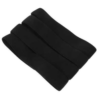 Amosfun 4pcs Lunchbox Elastic Bands Nylon Bundling Belts Black Minimalist Stylish Decorative Design Tight and Secure Hold Easy to Use for Camping and Classroom Food Containers