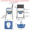 LSRFXF Toilet Shower Chair Portable Height Adjustable, Folding Toilet Stool with Removable Pot, Mobile Bedside Commodes Wheelchair for Elderly Pregnant Adult, 150kg Weight Capacity view 2