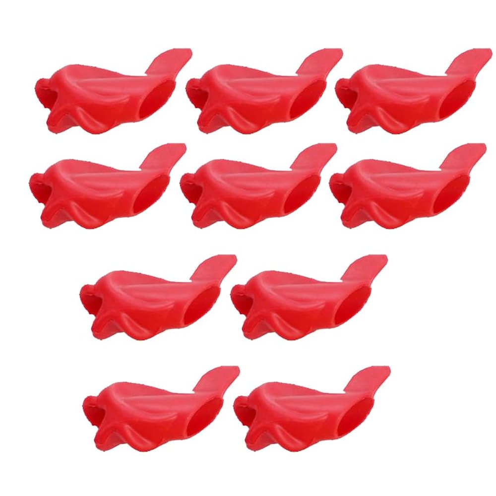 10 Pieces Silicone Kids writing grip Plain Fish Shape Home School Writing Aid Adjuster Accessories Random Color Shown
