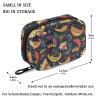 Fustylead Beautiful Colorful Paisley Flower Travel Pill Case Bag with Zipper Weekly Pill Box 8 Compartments 7 Day Personal Pill Case Purse Medicine Case Organizer view 3