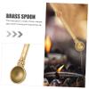 DECHOUS Hawan Tibet Pouring Ghee Spoon for Brass Oblations Offering Carved Intricately Ethnic Antique Style Removal for Rituals and Ash view 3