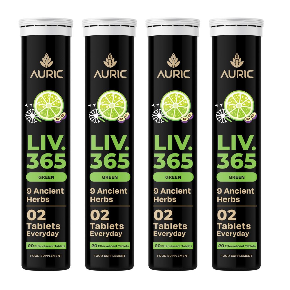 Auric Liver Detox effervescent 80 Tablets Supports Overall Wellbeing and Normal Body Functions | Made with Premium Herbal extracts | Drop - Fizz - Drink