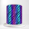 Vibrant Rainbow Zebra Animal Skin Fur Diagonal Stripes Wrap Around Print A4 Edible Paper Icing Sheet Cake Topper Side Ribbon Border Decor for Personalised Themed Decorations view 1