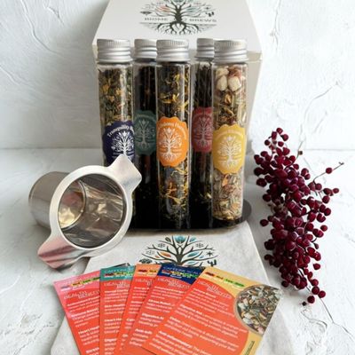 Tea Selection Gift Set Tea Gift Box - 5 Speciality Blends Ideal Gifts For Women & Men, Birthday, Anniversary & Mothers Day, Assorted Tea Hamper, Herbal, Green, Black, Lemon 100g (100 cups)