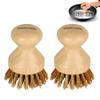 DEBETOOL Cast Iron Scrubber - Natural Bamboo Cast Iron Scrubber Cleaner with Brass Bristle, Heavy Duty Cast Iron Brush for Wok, Griddles BBQ Grills Grill Pan, Cast Iron Cleaning view 1