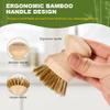 DEBETOOL Cast Iron Scrubber - Natural Bamboo Cast Iron Scrubber Cleaner with Brass Bristle, Heavy Duty Cast Iron Brush for Wok, Griddles BBQ Grills Grill Pan, Cast Iron Cleaning view 3