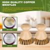 DEBETOOL Cast Iron Scrubber - Natural Bamboo Cast Iron Scrubber Cleaner with Brass Bristle, Heavy Duty Cast Iron Brush for Wok, Griddles BBQ Grills Grill Pan, Cast Iron Cleaning view 4