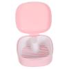 ARTSEWPLY Pink Retainer Cleaning Box with Built-in Drainer Basket and Secure Lid, Plastic Retainer Storage Holder Offering Easy Cleaning and Secure Sealed Design for Denture Holder Adults view 1