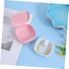 ARTSEWPLY Pink Retainer Cleaning Box with Built-in Drainer Basket and Secure Lid, Plastic Retainer Storage Holder Offering Easy Cleaning and Secure Sealed Design for Denture Holder Adults view 4