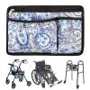 Wheelchair Side Bag with Cup Holder, Stretchable Walker and Wheelchair Pouch, Water-Resistant Hand-Free Carry Pouch Storage Bag for Universal Wheelchairs Rollator Walker Accessories view 1