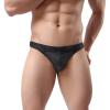 RUMAOZIA Wetlook Underwear Men's String Thong Men Shiny Thong Metallic Low T Back Sexy Jockstrap with Bulge Bag Under Panties Bikini Underwear for Club Wear, O Black, L view 1