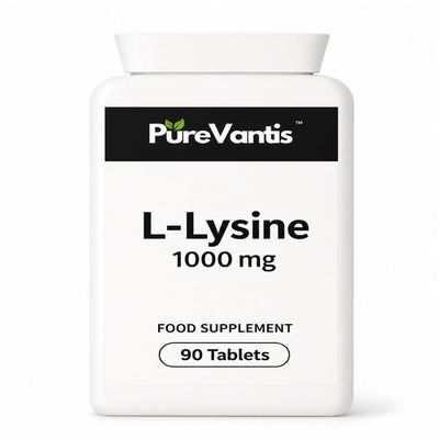 L-Lysine 1000mg 90 Tablets | Essential Amino Acid for Immune & Collagen Support, UK Made
