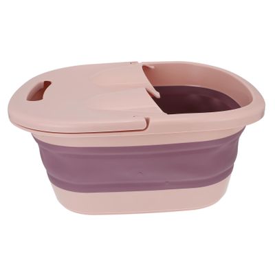 HAPINARY Portable Pink Foldable Foot Soak Bucket Plastic Basin for Home Use with Stable and Strong Design for Outdoor and Foot Massage Shops Relaxing Bath