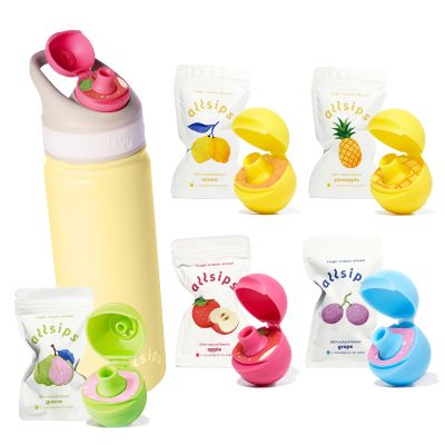 allsips 18oz Air Water Bottle with Straw & 5 Refresher ScentSip Flavor PodsYellow