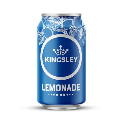 Kingsley Signature Lemonade, Premium Flavoured Carbonated Soft Drink, 100% Natural Flavourings & Colourings, Gluten Free, Vegetarian, Manufactured in the UK 24 x 330ml