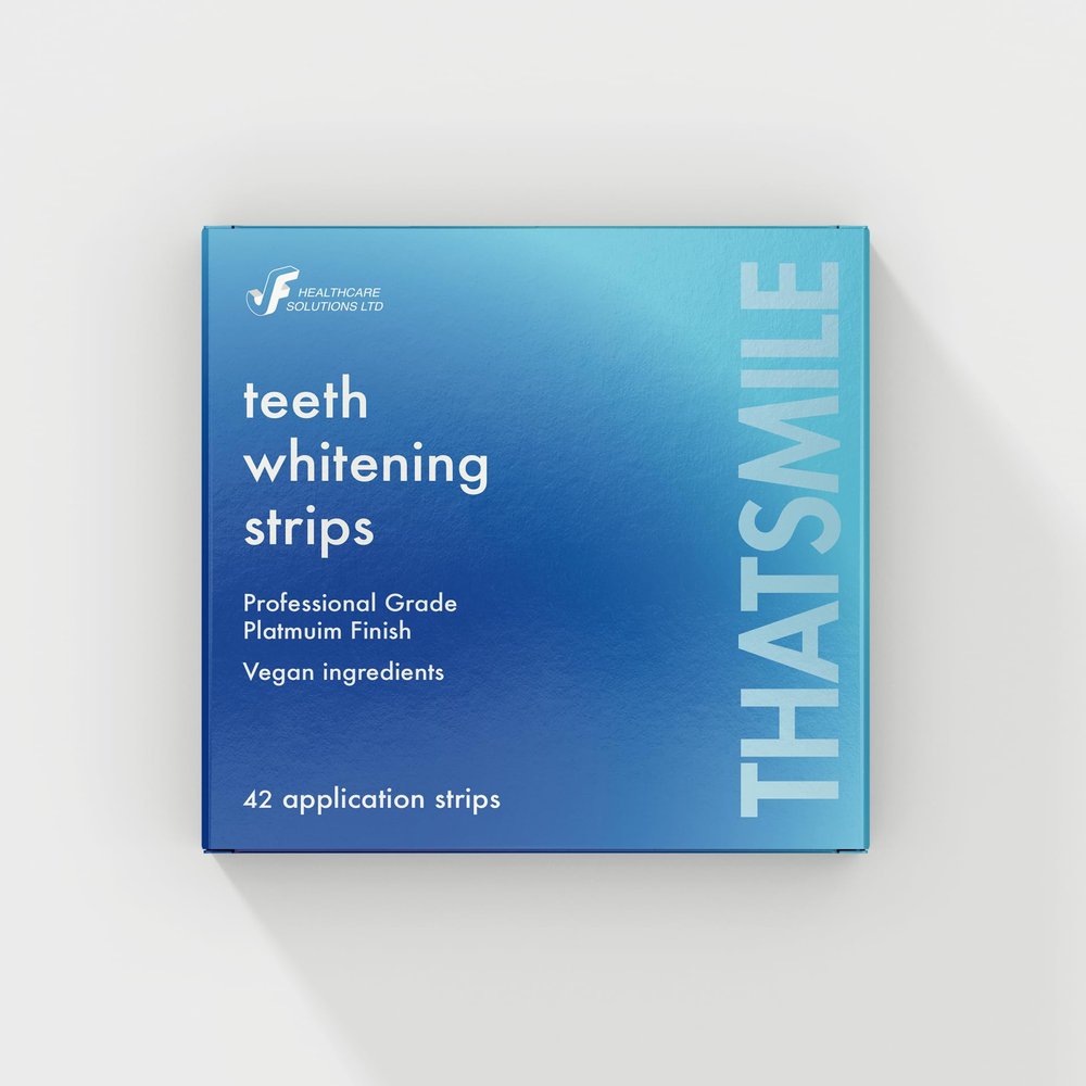 THATSMILE Professional Teeth whitening Strips, Vegan Formula, Fast Results, Enamel Safe - Pack of 42 Strips