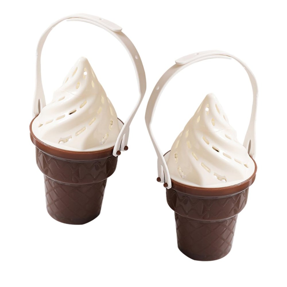 Alipis 2pcs Reusable Humidity Absorber Hanging Box for Wardrobe and Closet, Ice Cream Shape Dehumidifier Compact and Portable Design, Versatile Moisture Absorbers for Bookshelves