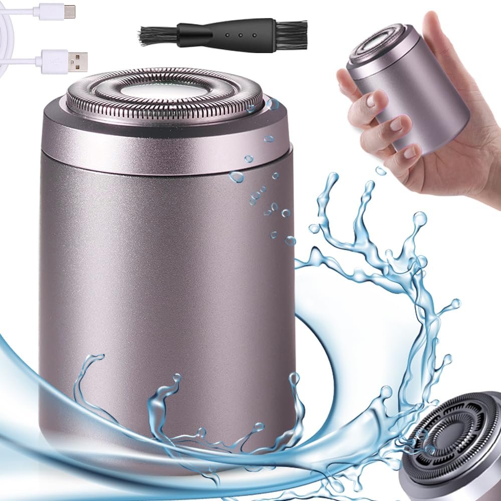 2025 New Upgrade Electric Razor for Men, Electric Mini Shavers for Men, Rechargeable Waterproof Mini Electric Shaver, Double Head Razor, Wet & Dry Shaving Machine, Portable Razors (Purple)