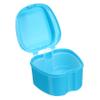 HAPINARY Blue Denture Case with Rinsing Basket and Hanging Net Container, Pp Material Denture Box Prevents Accidental Damage and is Convenient to Carry for Elderly People and Travelers view 1