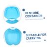 HAPINARY Blue Denture Case with Rinsing Basket and Hanging Net Container, Pp Material Denture Box Prevents Accidental Damage and is Convenient to Carry for Elderly People and Travelers view 2