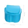 HAPINARY Blue Denture Case with Rinsing Basket and Hanging Net Container, Pp Material Denture Box Prevents Accidental Damage and is Convenient to Carry for Elderly People and Travelers view 3