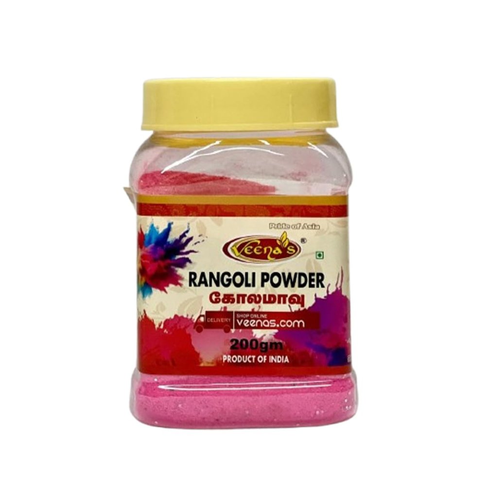 Veena's Rangoli Powder Light Pink 200g Smooth Texture Easy to Use Perfect for Festivals, Celebrations Home Decor and Traditional Indian Rangoli Art Pack of 1