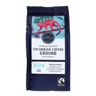 M&S Collection Single Origin Colombian Ground Coffee, 100% Arabica, Rich Roast No. 4, 227g, Fairtrade PACK OF 2X