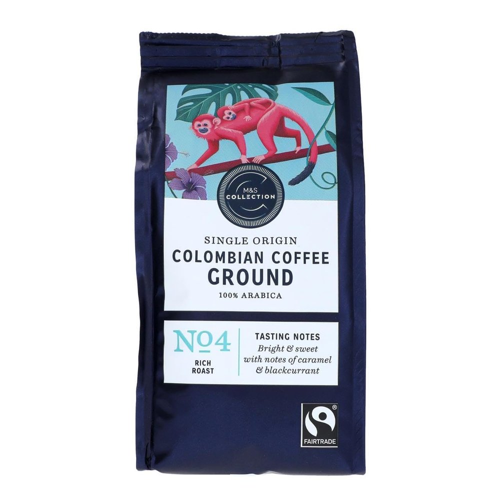 M&S Collection Single Origin Colombian Ground Coffee, 100% Arabica, Rich Roast No. 4, 227g, Fairtrade PACK OF 2X